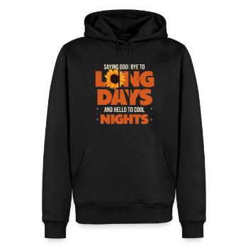 Abschied Von Langen Tagen Und Hallo Coolen Nächten - Männer Premium Bio Hoodie - Schwarz - Vorne - Nico (187cm)