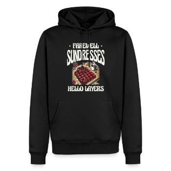 Abschiedssondresse Hallo Schichten Herbstmodie - Männer Premium Bio Hoodie - Schwarz - Vorne - Nico (187cm)