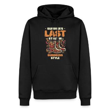 Dernière parade de l’été en robe d’été style automne - Sweat à capuche Premium bio Homme - noir - Devant - Nico (187cm)