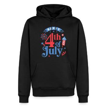 Joyeux 4 juillet - Sweat à capuche Premium bio Homme - noir - Devant - Nico (187cm)