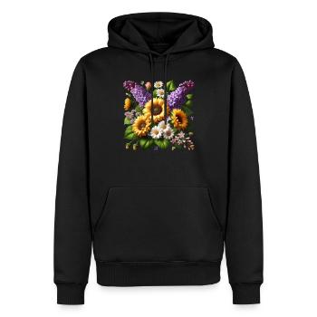 Sonnenblumen Flieder Margeriten Blume floral - Männer Premium Bio Hoodie - Schwarz - Vorne - Nico (187cm)