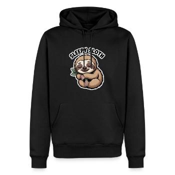 Sleepy Sloth - Schlafendes Faultier - Männer Premium Bio Hoodie - Schwarz - Vorne - Nico (187cm)