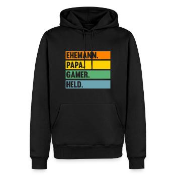 Papa Vater Gaming Zocken Zocker Gamer - Männer Premium Bio Hoodie - Schwarz - Vorne - Nico (187cm)