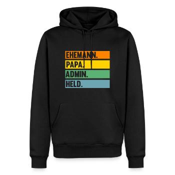 Informatiker Papa Vater Admin Administrator - Männer Premium Bio Hoodie - Schwarz - Vorne - Nico (187cm)