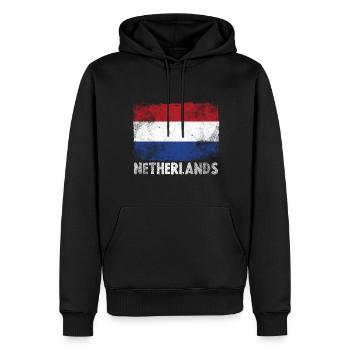 Niederlande Flagge Retro Holland - Männer Premium Bio Hoodie - Schwarz - Vorne - Nico (187cm)