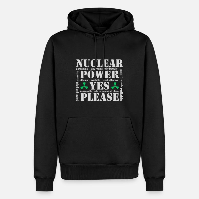Atomkraft, Ja bitte, Kernenergie - Männer Premium Bio Hoodie - Schwarz
