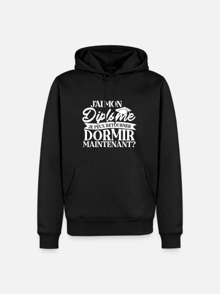 Ich habe mein Diplom, ich kann jetzt wieder schlafen gehen - Männer Premium Bio Hoodie - Schwarz