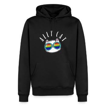 Ally Cat - LGBTIQ Queer Gay Pride CSD Cartoon - Männer Premium Bio Hoodie - Schwarz - Vorne - Nico (187cm)