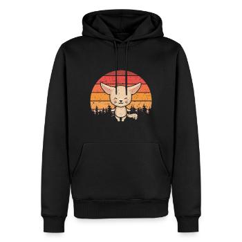 Retro Vintage Fennec Fox Propriétaire Fennec Foxes - Sweat à capuche Premium bio Homme - noir - Devant - Nico (187cm)