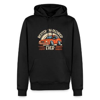 Fahrlehrer Geschenk Fahrschule Lehrer Spruch - Männer Premium Bio Hoodie - Schwarz - Vorne - Nico (187cm)