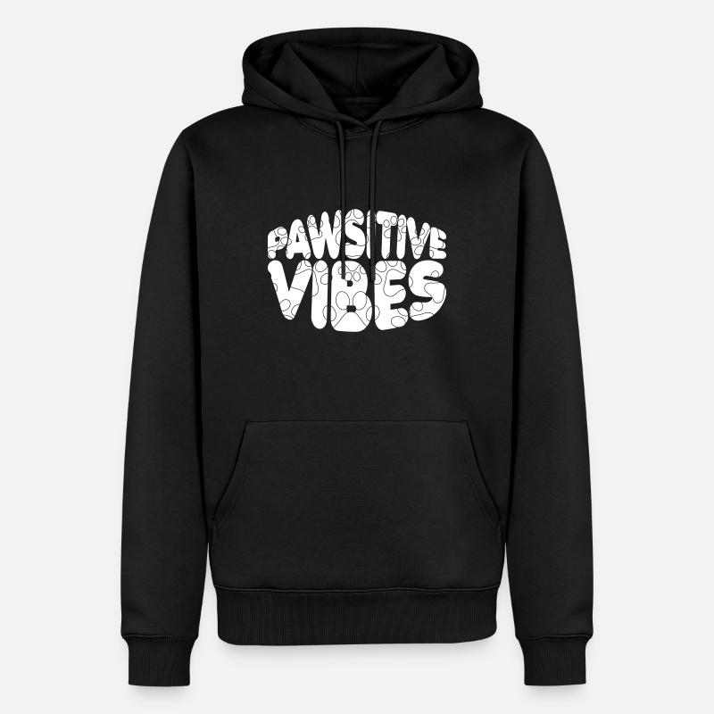 Pawsitive Vibes - Männer Premium Bio Hoodie - Schwarz