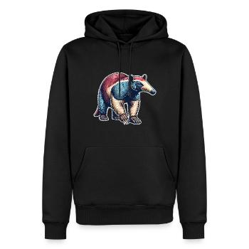 Fourmilier - Sweat à capuche Premium bio Homme - noir - Devant - Nico (187cm)