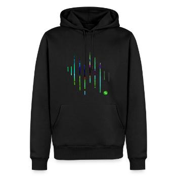 art géométrique - Sweat à capuche Premium bio Homme - noir - Devant - Nico (187cm)