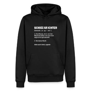 Schiedrichter Schiri Fußball Schiedsrichter - Männer Premium Bio Hoodie - Schwarz - Vorne - Nico (187cm)