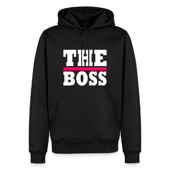 The boss - Sweat à capuche Premium bio Homme - noir - Devant - Nico (187cm)