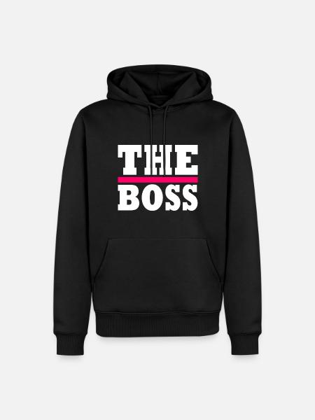 The boss - Sweat à capuche Premium bio Homme - noir