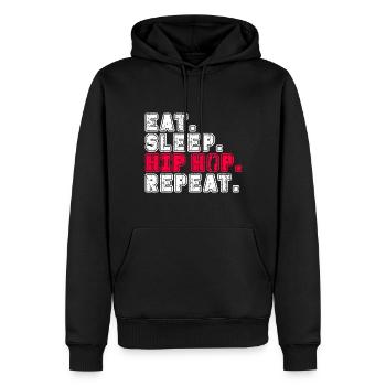 Hip Hop - Sweat à capuche Premium bio Homme - noir - Devant - Nico (187cm)