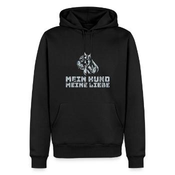 Chiens Chien Chien Amour - Sweat à capuche Premium bio Homme - noir - Devant - Nico (187cm)