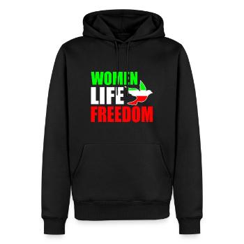 Women life freedom - Sweat à capuche Premium bio Homme - noir - Devant - Nico (187cm)
