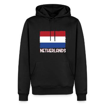Pays-Bas Flag Hollande - Sweat à capuche Premium bio Homme - noir - Devant - Nico (187cm)