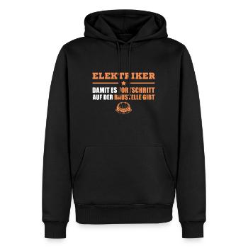 Handwerk Baustelle Humor Elektriker - Männer Premium Bio Hoodie - Schwarz - Vorne - Nico (187cm)