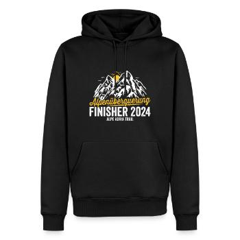 Alpenüberquerung 2024 Alpe Adria Trail Pilgerweg - Männer Premium Bio Hoodie - Schwarz - Vorne - Nico (187cm)