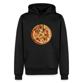pizza margherita pizzeria food essen - Männer Premium Bio Hoodie - Schwarz - Vorne - Nico (187cm)