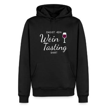 Das ist mein Wein Tasting Shirt - Weinliebhaber - Männer Premium Bio Hoodie - Schwarz - Vorne - Nico (187cm)