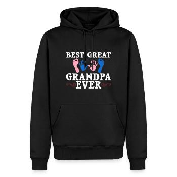 arrière-grand-père grand-père arrière-grands-parents grand-père - Sweat à capuche Premium bio Homme - noir - Devant - Nico (187cm)