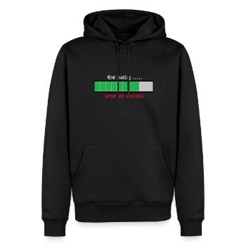 Lustiger Spruch: Mind loading - Gedankensperre - Männer Premium Bio Hoodie - Schwarz - Vorne - Nico (187cm)