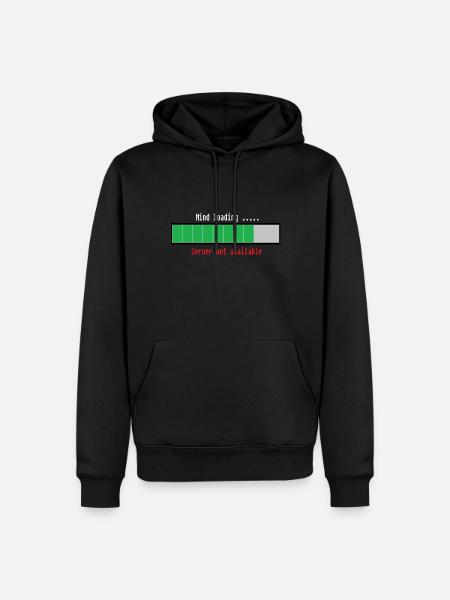 Lustiger Spruch: Mind loading - Gedankensperre - Männer Premium Bio Hoodie - Schwarz