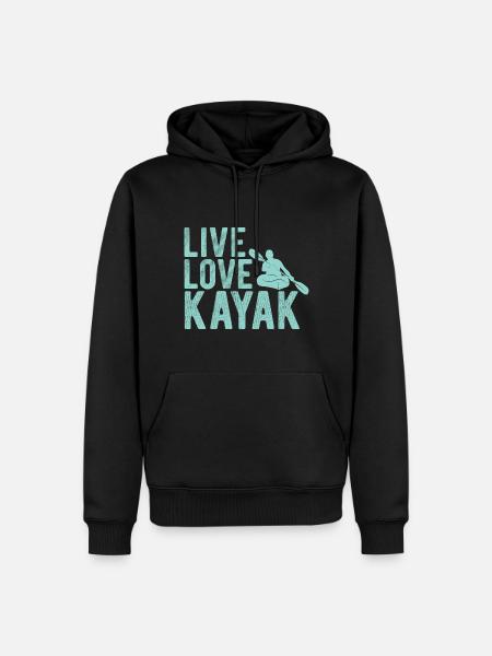 Paddel-Boot Kanu-Fahrer Für Kajak - Männer Premium Bio Hoodie - Schwarz