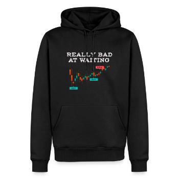 Crypto-monnaie vraiment mauvais à attendre impatiemment T - Sweat à capuche Premium bio Homme - noir - Devant - Nico (187cm)