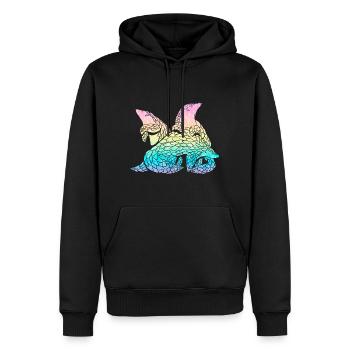 Pangolins colorés propriétaires pangolins - Sweat à capuche Premium bio Homme - noir - Devant - Nico (187cm)