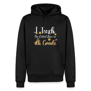 I Teach The Cutest Bees In 4th Grade - Men’s Premium Organic Hoodie - black - Front - Nico (187cm)