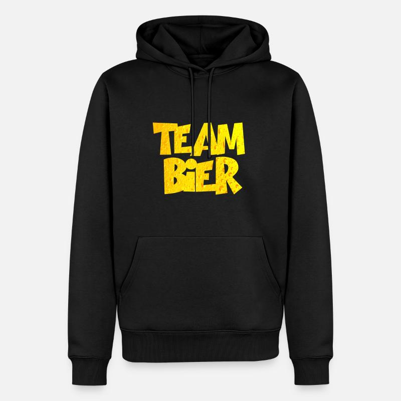 Team Bier - Männer Premium Bio Hoodie - Schwarz