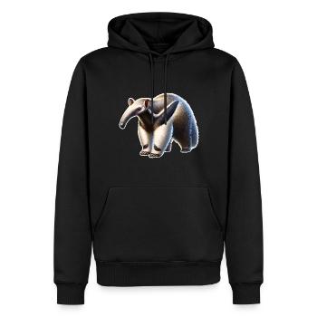 Fourmilier - Sweat à capuche Premium bio Homme - noir - Devant - Nico (187cm)