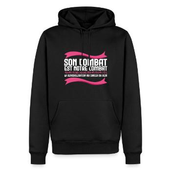 Sein Kampf ist unser Kampf - Krebs - Männer Premium Bio Hoodie - Schwarz - Vorne - Nico (187cm)