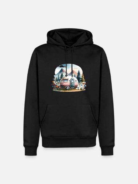 Camping Caravan - Men’s Premium Organic Hoodie - black