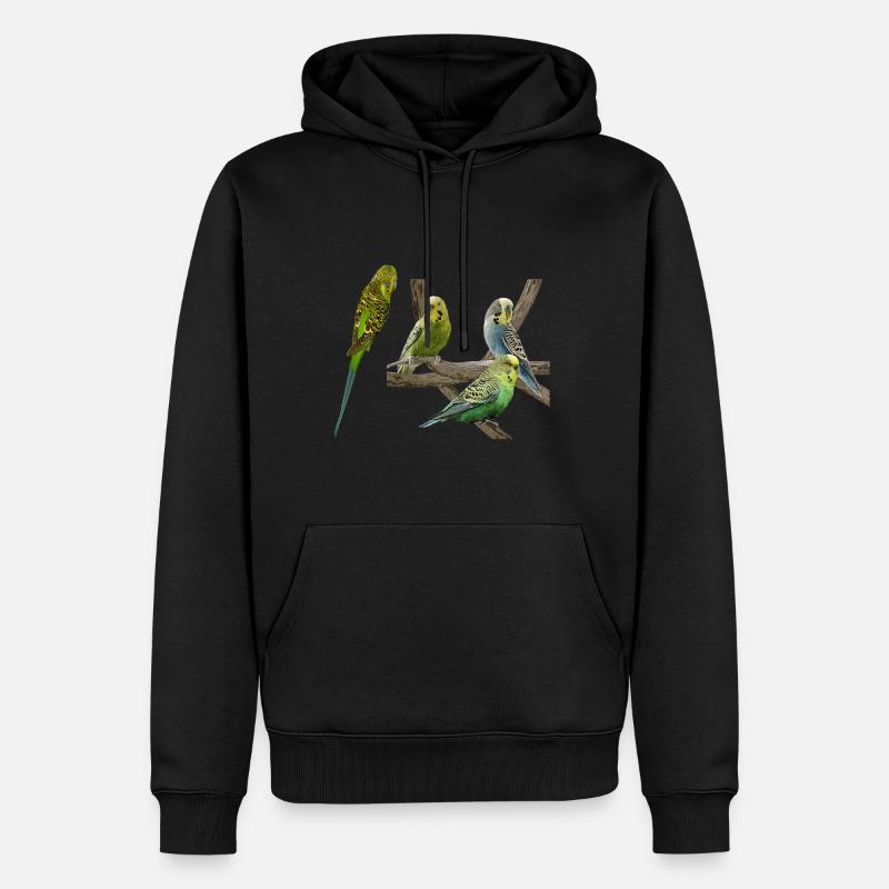 Perruches ondulées - Sweat à capuche Premium bio Homme - undefined
