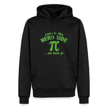 Kommen Sie zur Nerd-Seite... Wir haben Pi - Männer Premium Bio Hoodie - Schwarz - Vorne - Nico (187cm)