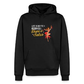 Salsa Danse Cours de musique Débutant Entraînement Danseur - Sweat à capuche Premium bio Homme - noir - Devant - Nico (187cm)