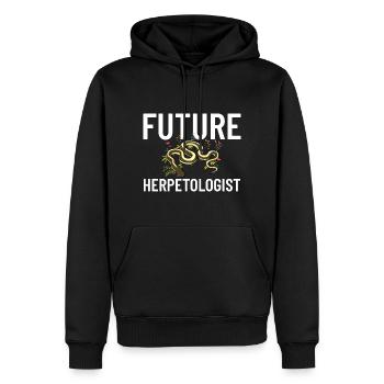 Herpetologie Reptilien Herpetologe Echsen - Männer Premium Bio Hoodie - Schwarz - Vorne - Nico (187cm)
