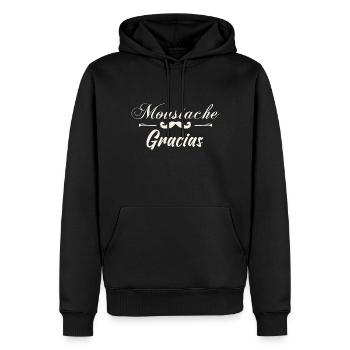 Moustache Gracias - Meilleur idée pour un cadeau. - Sweat à capuche Premium bio Homme - noir - Devant - Nico (187cm)