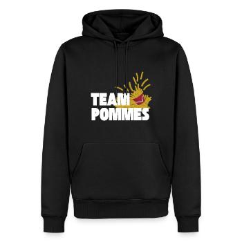 Team Pommes Fritten Pommesliebe Kartoffel - Männer Premium Bio Hoodie - Schwarz - Vorne - Nico (187cm)
