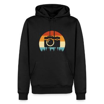 Caméra - Sweat à capuche Premium bio Homme - noir - Devant - Nico (187cm)