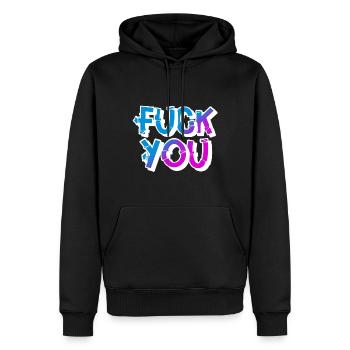 Va te faire foutre - Sweat à capuche Premium bio Homme - noir - Devant - Nico (187cm)