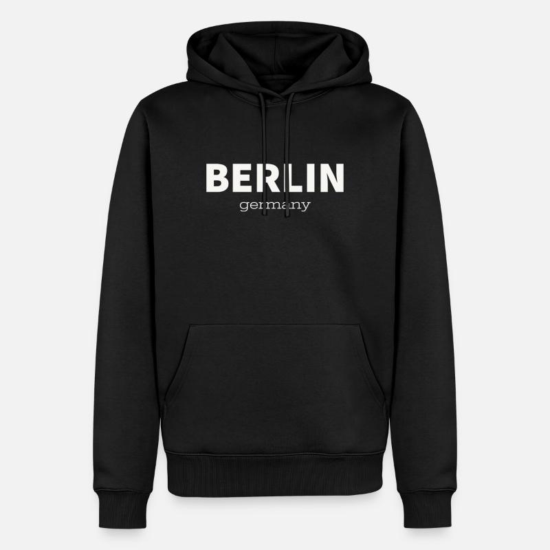 BERLIN - Männer Premium Bio Hoodie - Schwarz