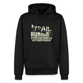 Berg-Laufen Für Läufer Trailrunning - Männer Premium Bio Hoodie - Schwarz - Vorne - Nico (187cm)