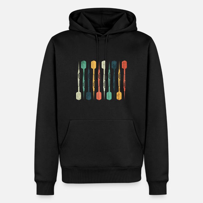 Lecteur de fléchettes rétro - Sweat à capuche Premium bio Homme - noir
